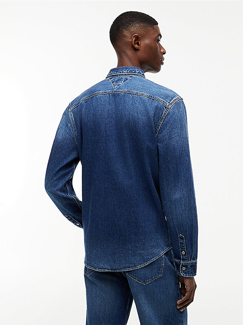 Erkek Regular Denim Gömlek Mavi DM0DM233901A5