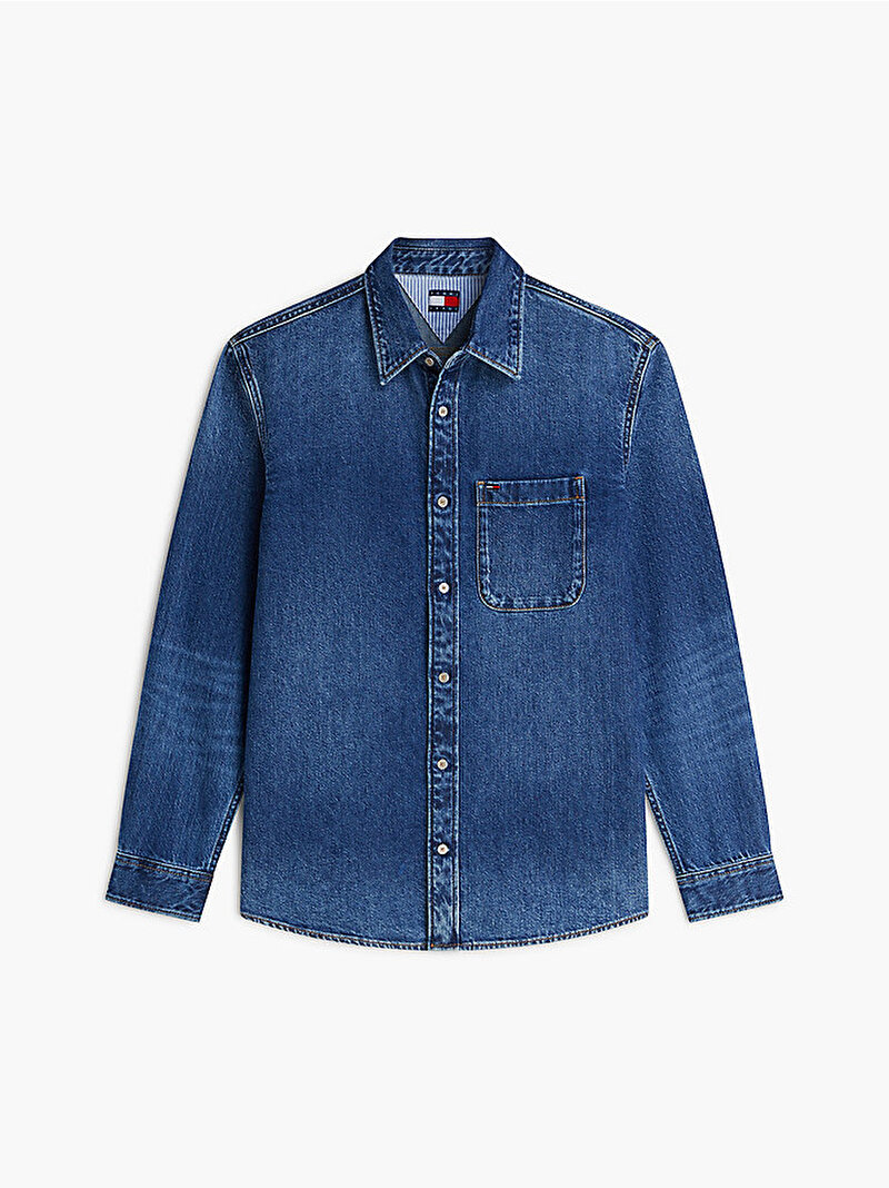 Erkek Regular Denim Gömlek Mavi DM0DM233901A5