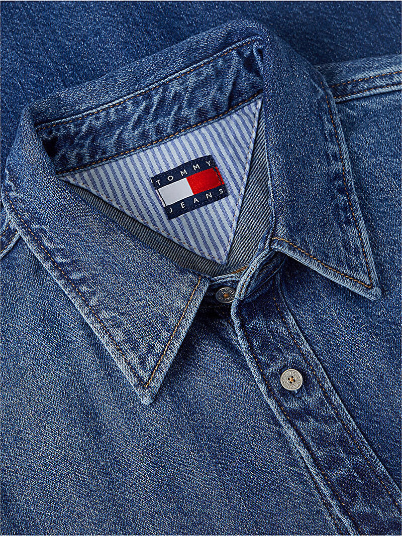 Erkek Regular Denim Gömlek Mavi DM0DM233901A5