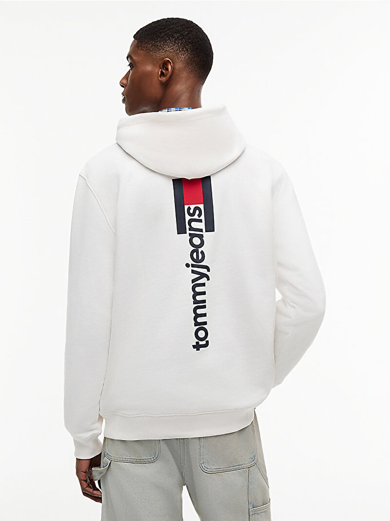 Erkek TJM Regular Entry Hoodie Beyaz DM0DM23393YBH