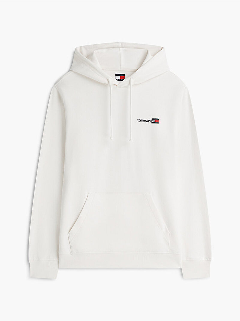 Erkek TJM Regular Entry Hoodie Beyaz DM0DM23393YBH