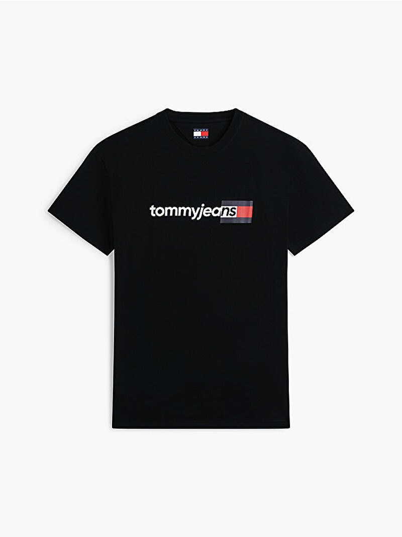 Erkek TJM Regular Entry T-shirt Siyah DM0DM23406BDS