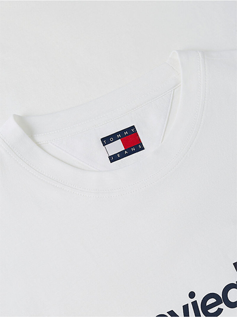 Erkek TJM Regular Entry T-shirt Ekru DM0DM23406YBL