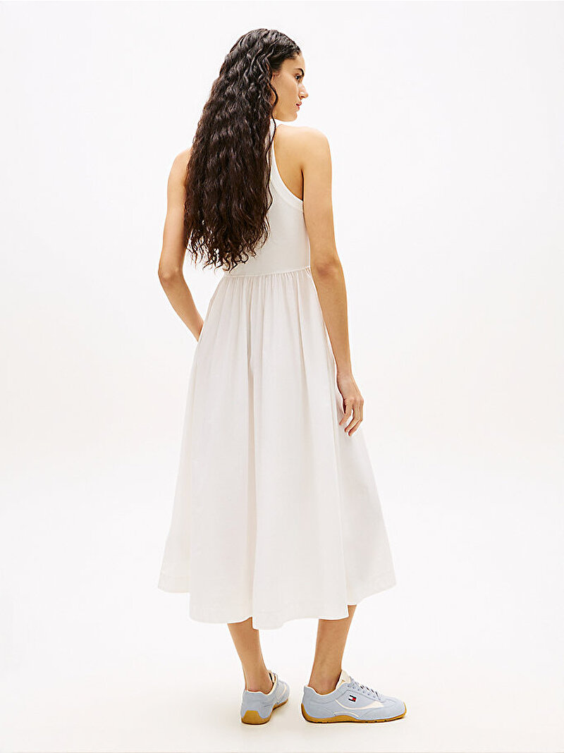 Kadın Mixed Media Midi Tan Elbise Ekru DW0DW22593YBL
