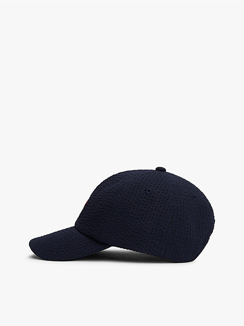 Çocuk Unisex Wavy Flag Seersucker Şapka Lacivert KA0KA00049DW6