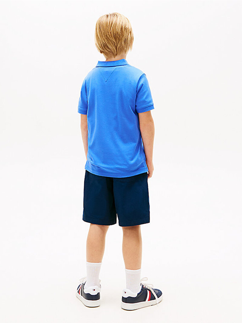 Erkek Çocuk Interlock Polo T-shirt Mavi KB0KB10007C6H
