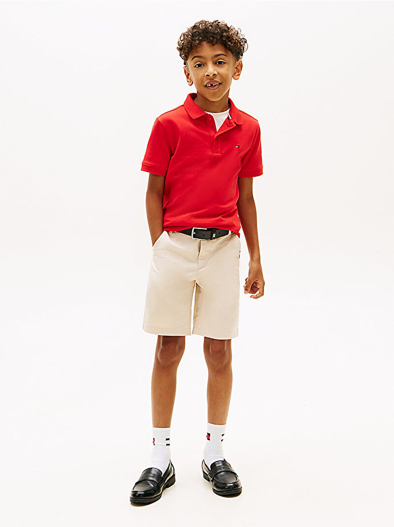 Erkek Çocuk Interlock Polo T-shirt Kırmızı KB0KB10007XL8