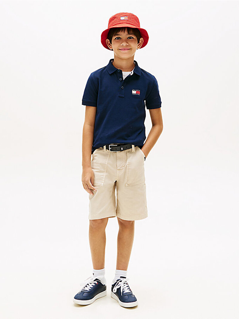 Erkek Çocuk Wavy Flag Polo T-shirt Lacivert KB0KB10227C1G