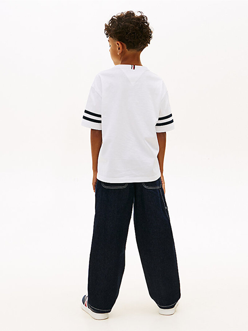 Erkek Çocuk Varsity Stripes T-shirt Beyaz KB0KB10299YBR