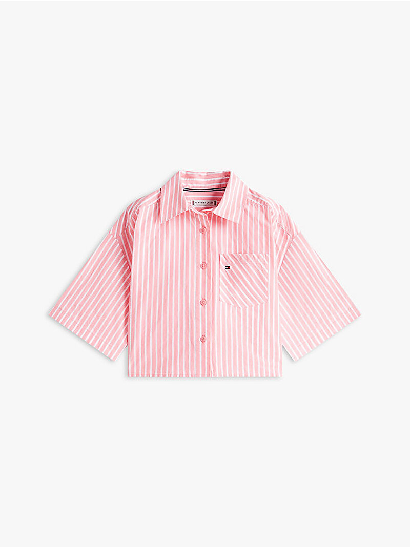 Kız Çocuk Striped Poplin Gömlek Çok renkli KG0KG09107TIE