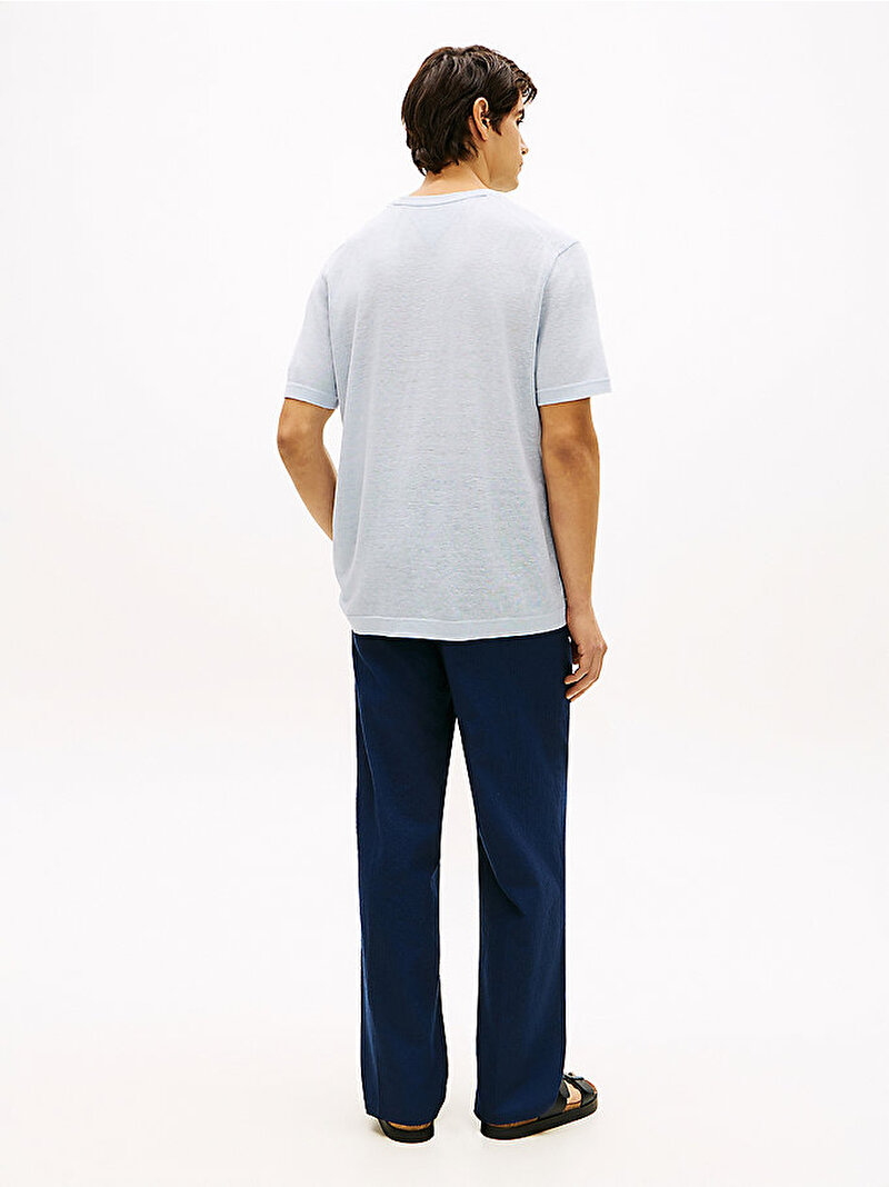 Erkek Linen T-shirt Mavi MW0MW42675C1O