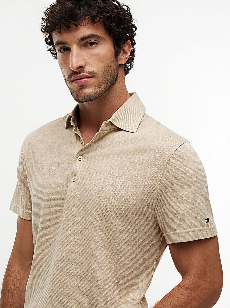 Erkek DC Spread Collar Polo T-shirt Bej MW0MW42679RBT