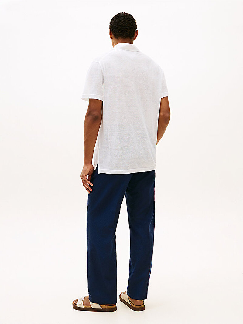 Erkek NY Spread Collar Polo T-shirt Beyaz MW0MW42679YBR
