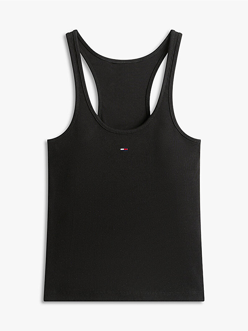 Kadın TJW Slim Racer Back T-shirt Siyah DW0DW22264BDS