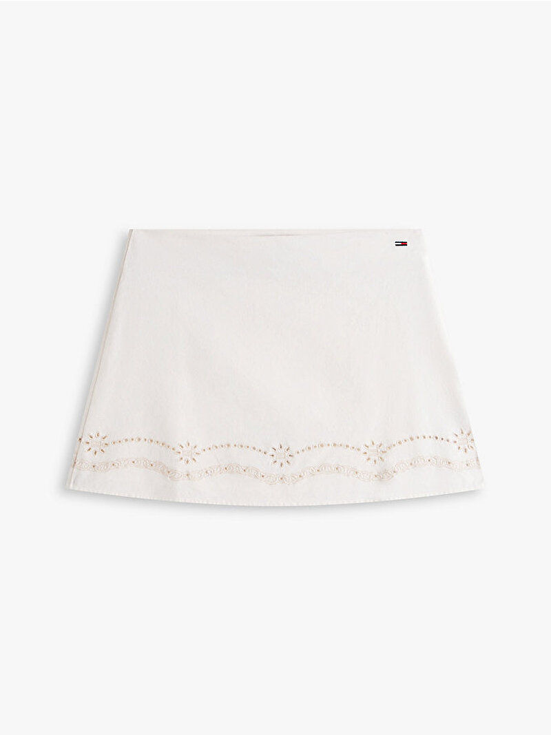 Kadın TJW Broderie Linen Etek Beyaz DW0DW22297YBH