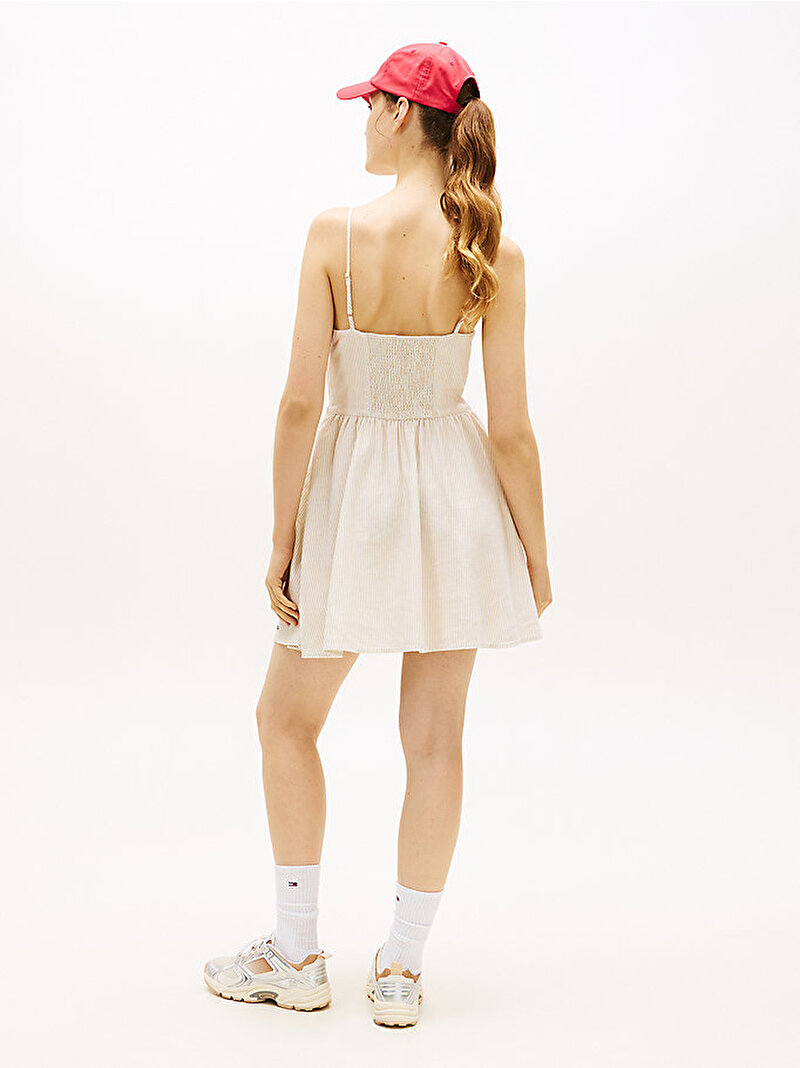 Kadın TJW Linen Skater Elbise Bej DW0DW223450AA