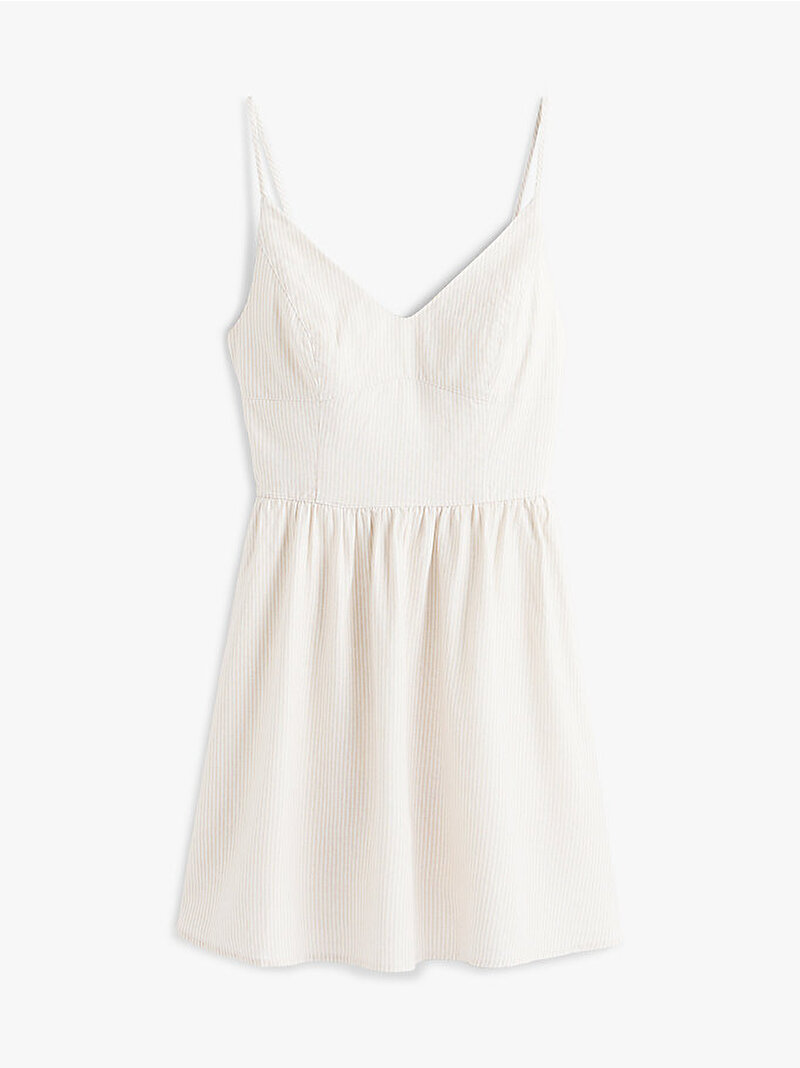 Kadın TJW Linen Skater Elbise Bej DW0DW223450AA