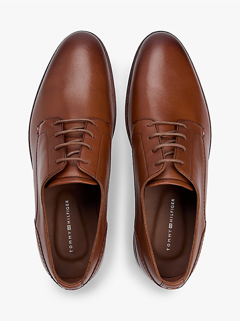Erkek Hilfiger Leather Klasik Ayakkabı Kahverengi FM0FM05777GQP