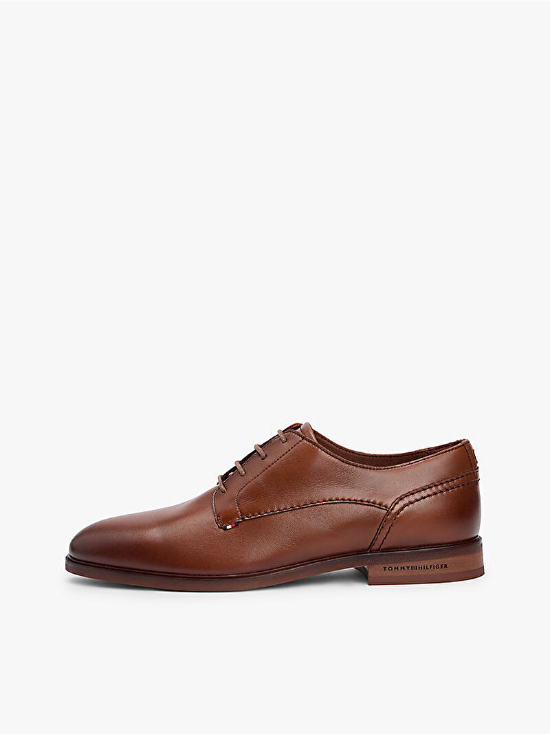 Erkek Hilfiger Leather Klasik Ayakkabı Kahverengi FM0FM05777GQP