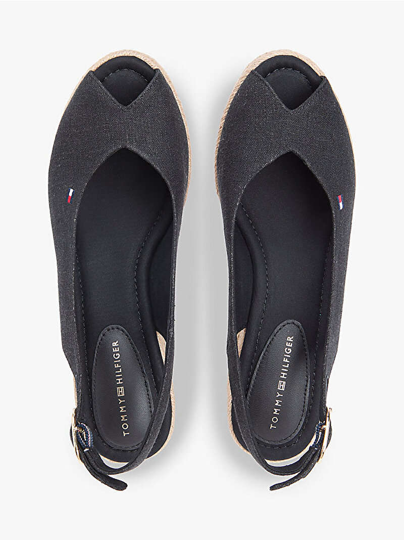 Kadın Mid Wedge Topuklu Espadril Siyah FW0FW09228BDS