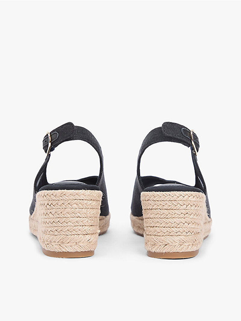 Kadın Mid Wedge Topuklu Espadril Siyah FW0FW09228BDS