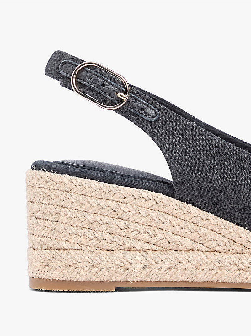 Kadın Mid Wedge Topuklu Espadril Siyah FW0FW09228BDS