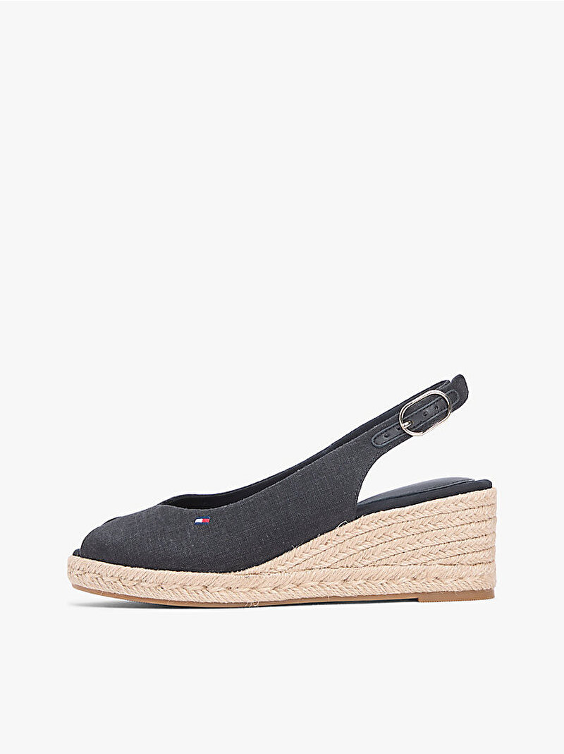 Kadın Mid Wedge Topuklu Espadril Siyah FW0FW09228BDS