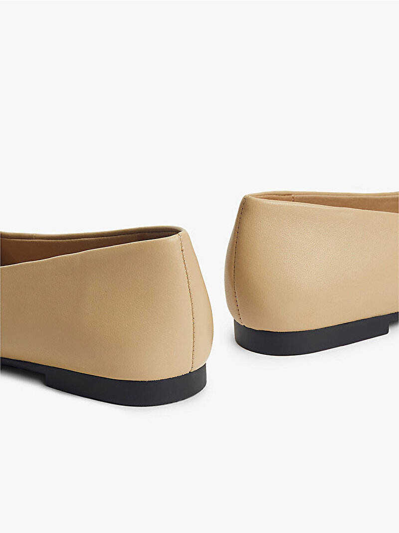 Kadın TH Plate Leather Babet Bej FW0FW09374ABS