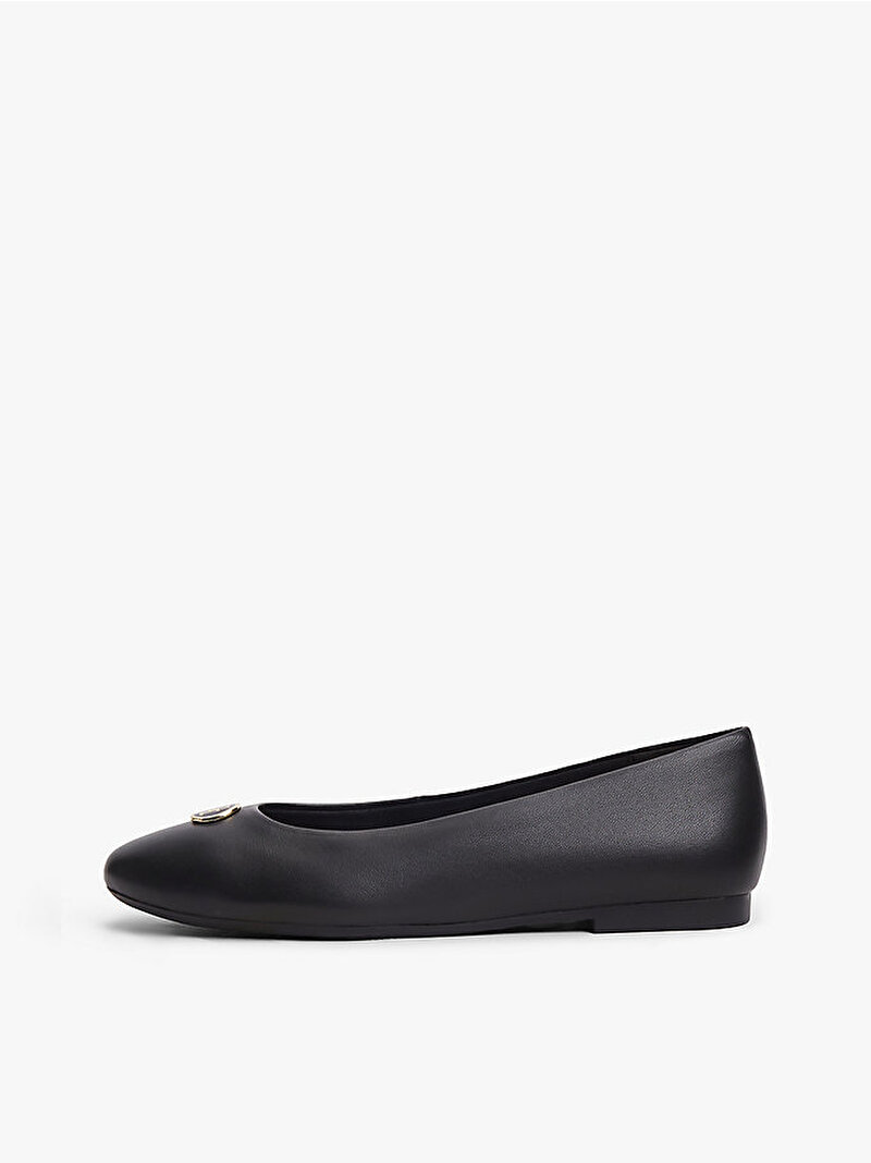 Kadın TH Plate Leather Babet Siyah FW0FW09374BDS
