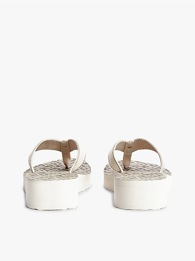 Kadın TH Monogram Mid Topuklu Plaj Terliği Kahverengi FW0FW09419GSZ
