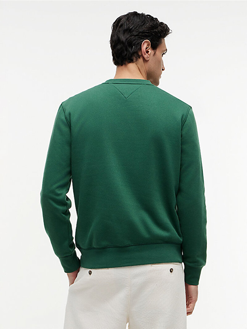 Erkek Tommy Logo Sweatshirt Yeşil MW0MW11596L2N