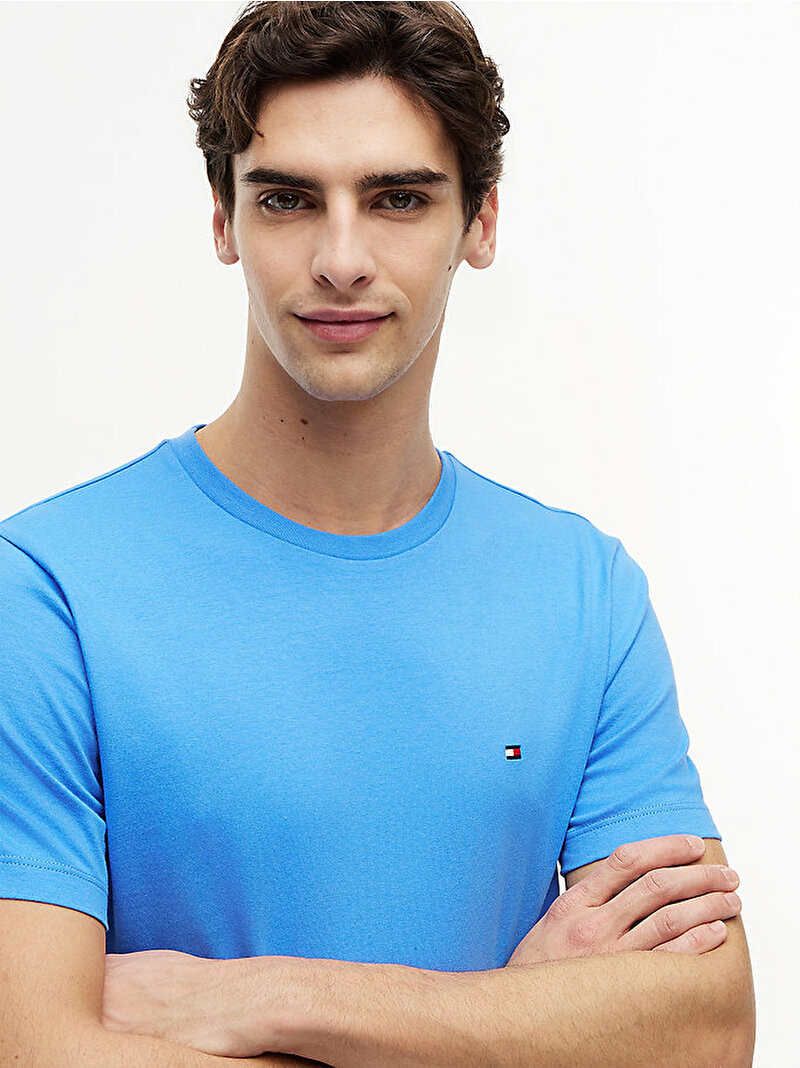 Erkek Essential Seasonal Regular Fit T-shirt Mavi MW0MW39995C30