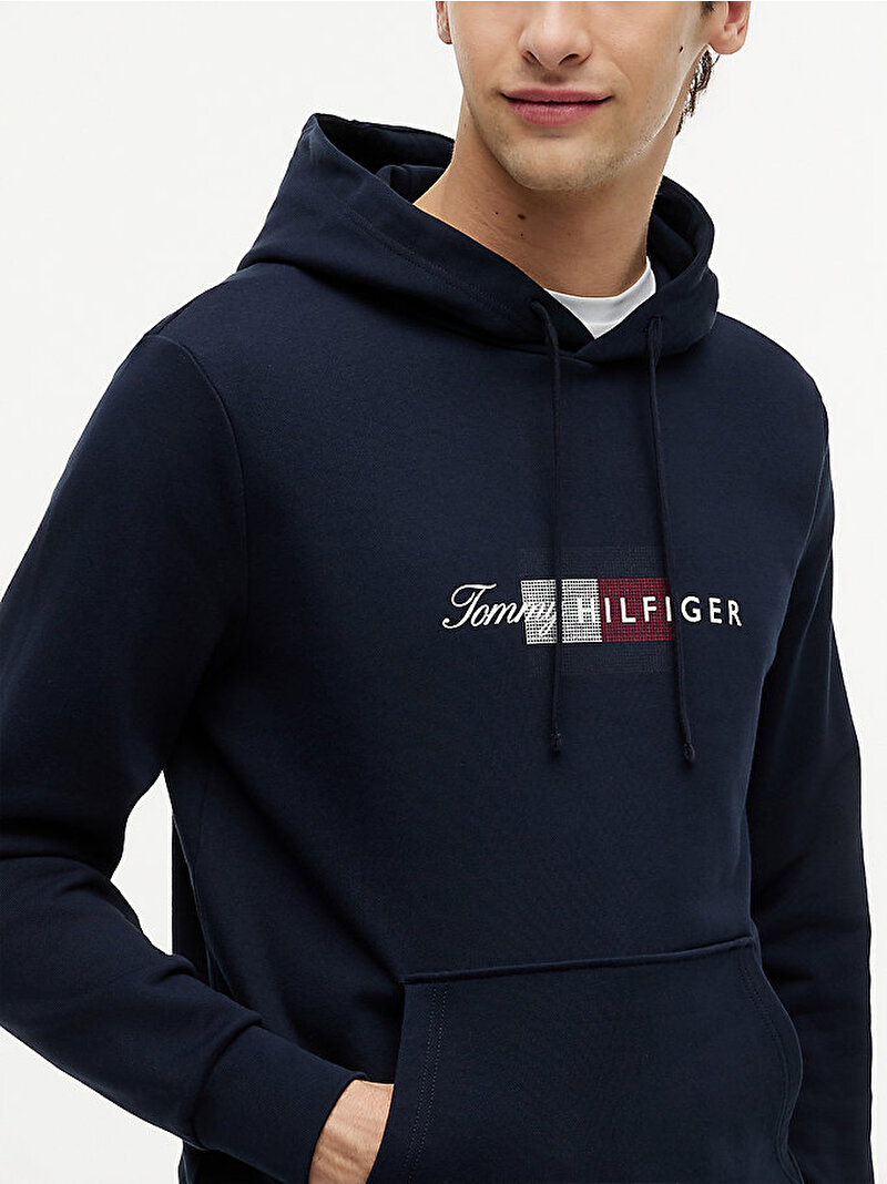 Erkek Flag Hoodie Lacivert MW0MW43220DW5