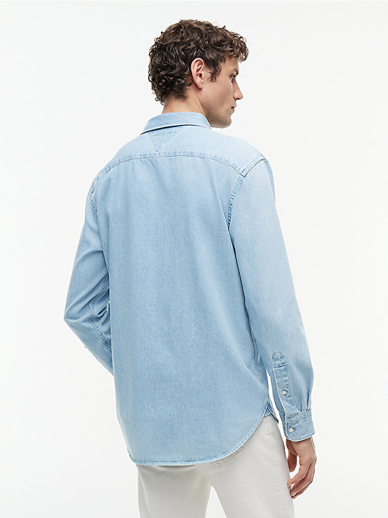 Erkek Denim Gömlek Mavi MW0MW442681AA