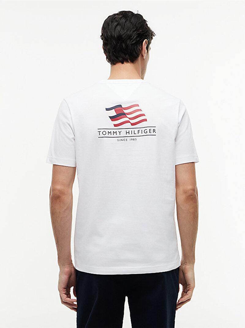 Erkek Americana Back Graphic T-shirt Beyaz MW0MW44360YBR