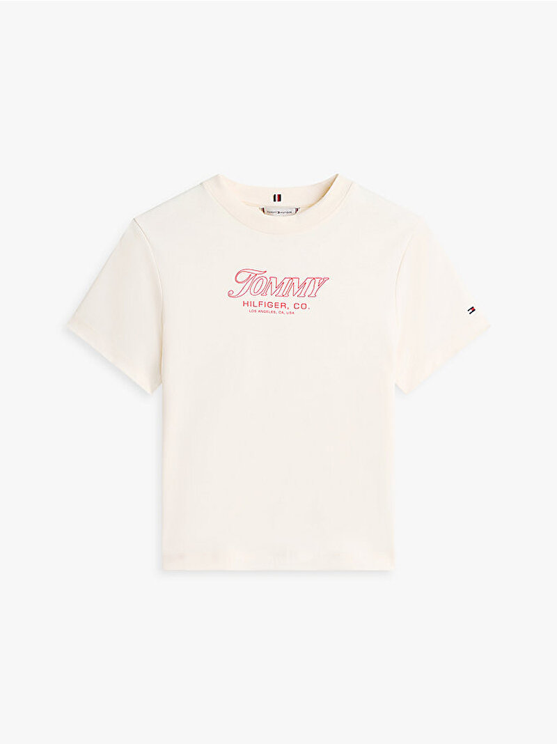 Kadın Tilt Graphic Regular T-shirt Beyaz WW0WW48707AEF