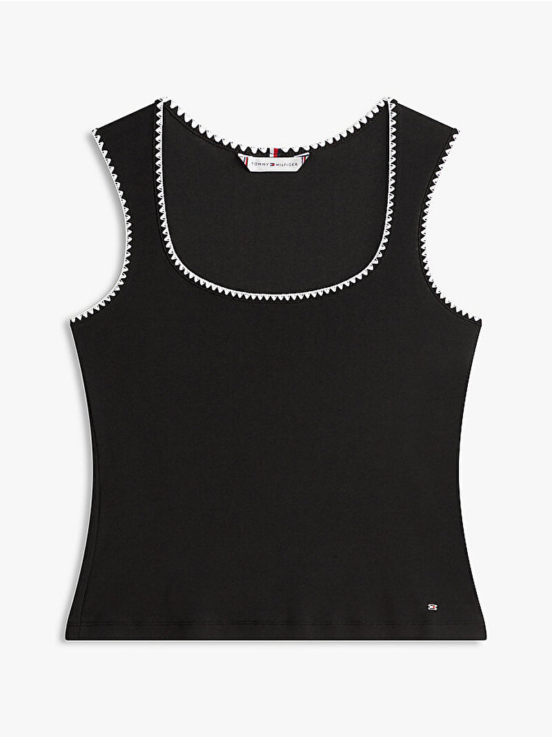 Kadın B&w Slim Scoop T-shirt Siyah WW0WW48715BDS