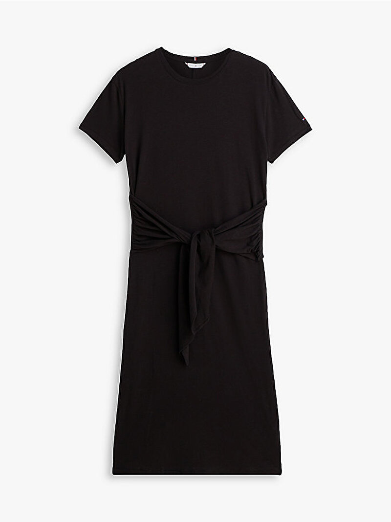 Kadın Slub Knot Midi Elbise Siyah WW0WW48747BDS