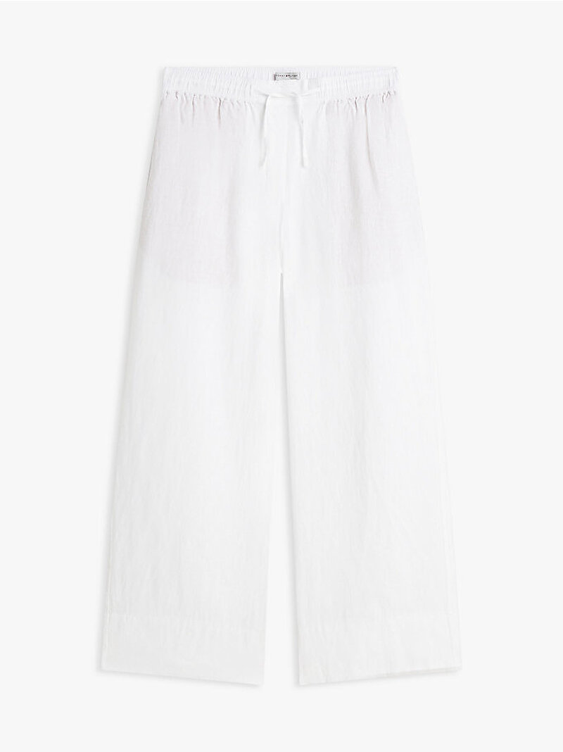 Kadın Essential Linen Pantolon Beyaz WW0WW48970YCF