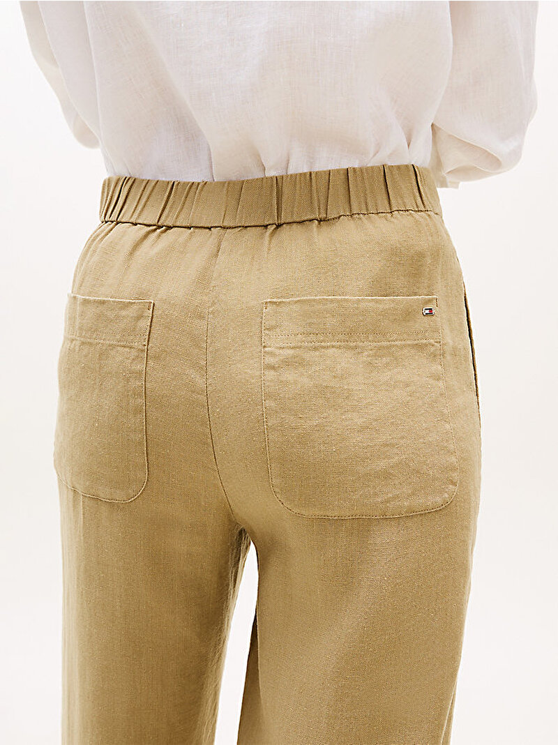 Kadın New Essential Linen Tailored Pantolon Bej WW0WW49599AEG