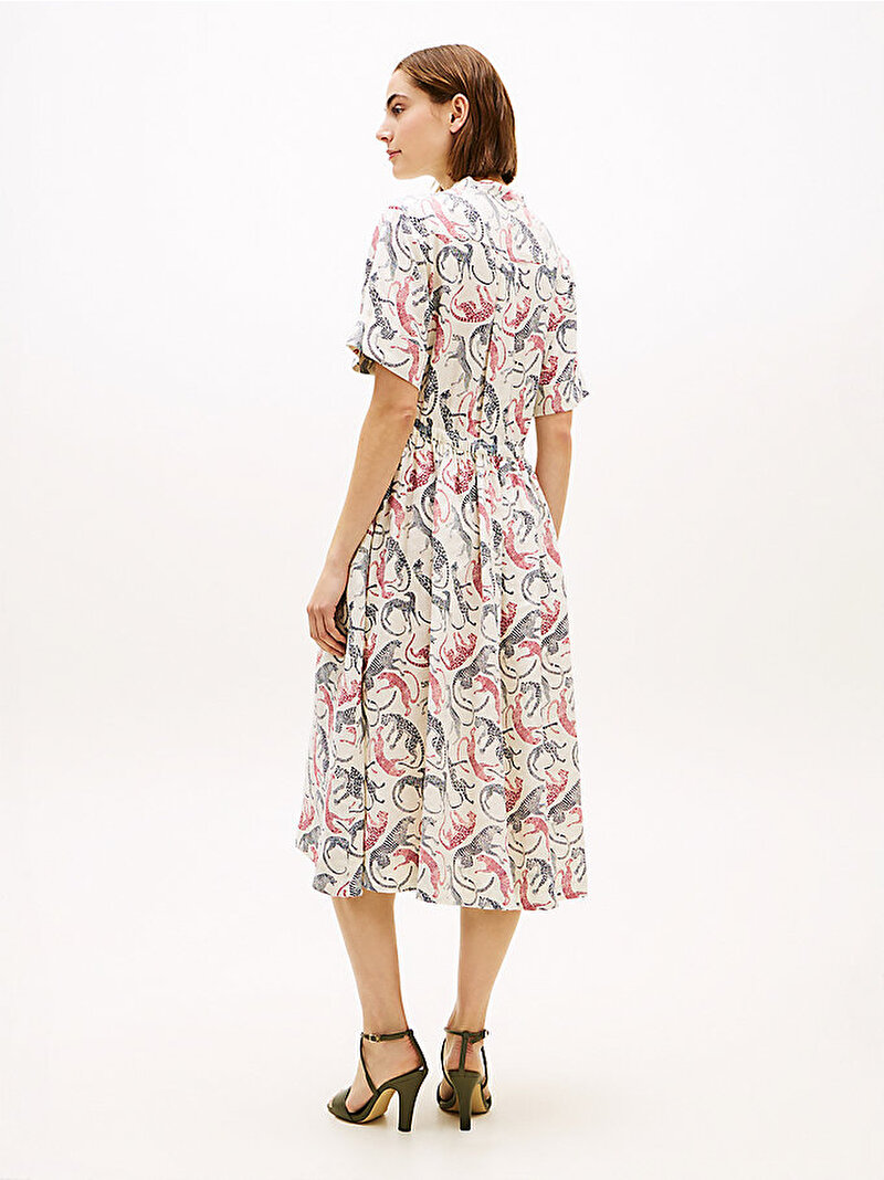 Kadın Essential Linen Midi Elbise Çok renkli WW0WW496330F6