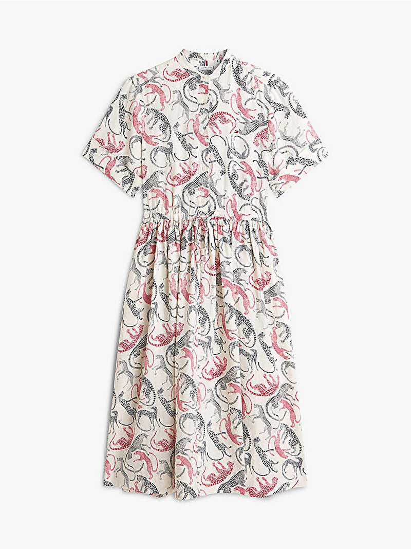 Kadın Essential Linen Midi Elbise Çok renkli WW0WW496330F6