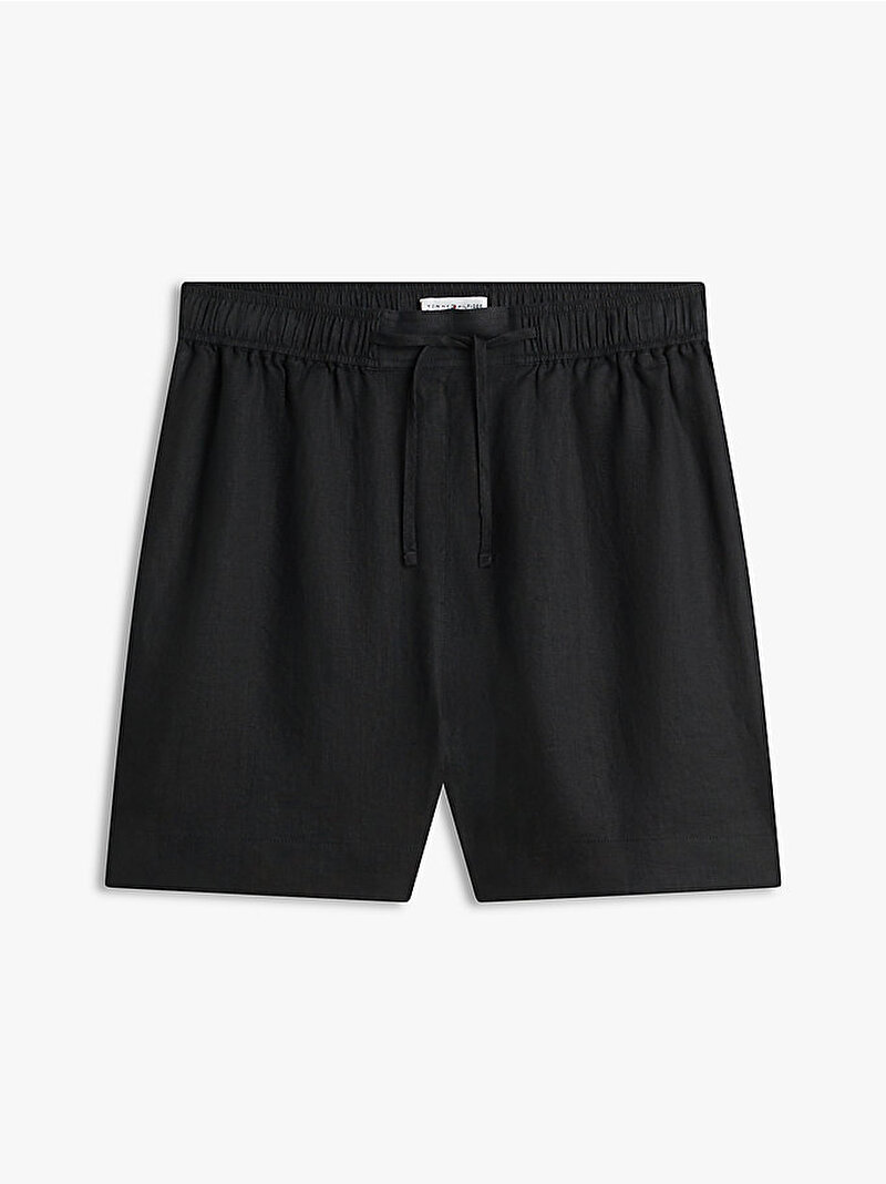 Kadın Essential Linen Pull On Şort Siyah WW0WW49637BDS