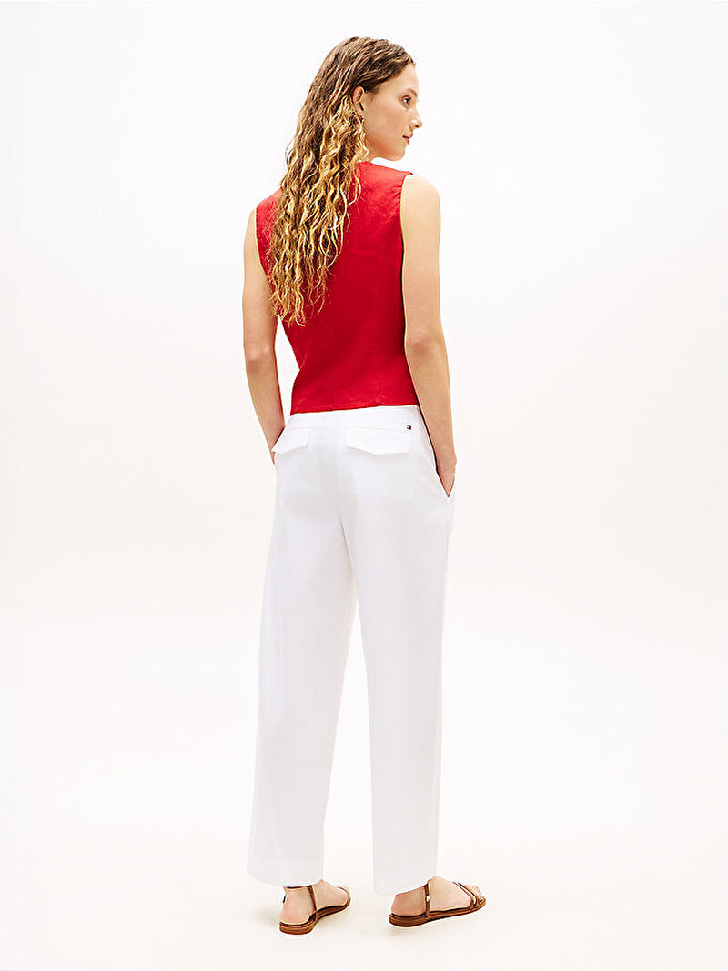 Kadın New Essential Linen Yelek Kırmızı WW0WW50765XLG