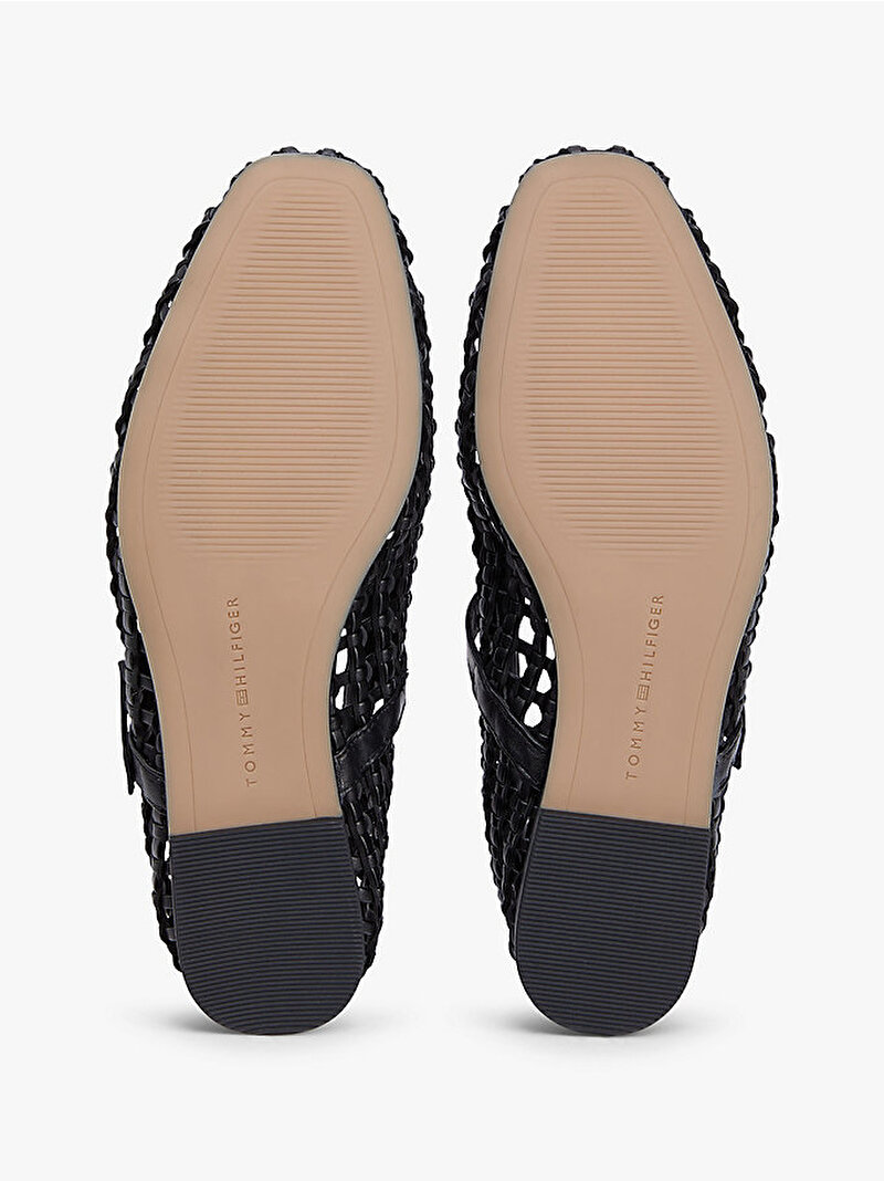 Kadın Woven Leather Babet Siyah FW0FW09244BDS