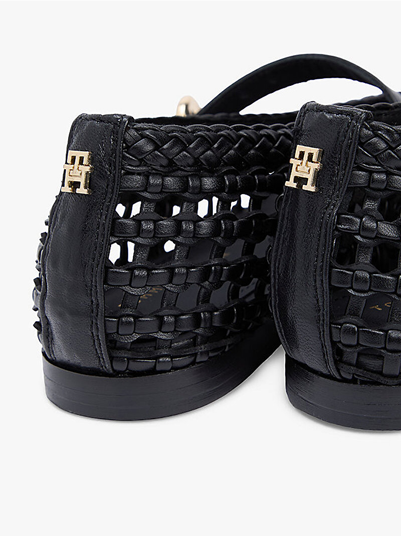 Kadın Woven Leather Babet Siyah FW0FW09244BDS