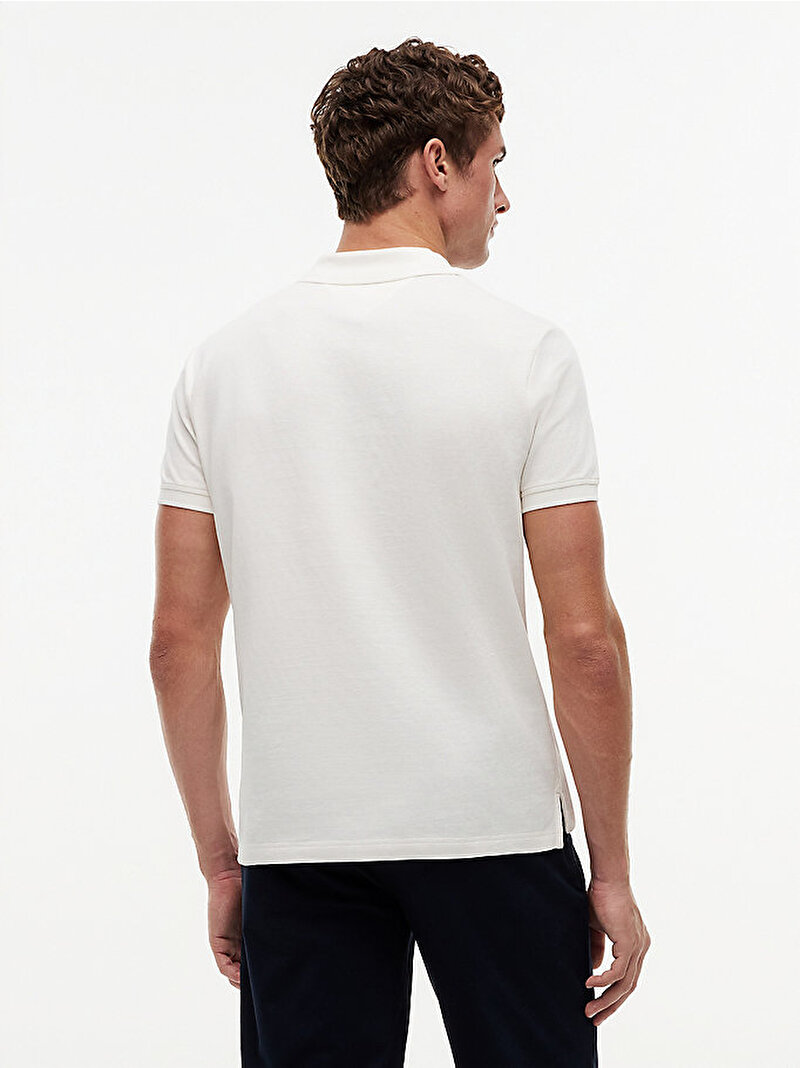 Erkek Graphic Regular Polo T-shirt Beyaz MW0MW43378Z00
