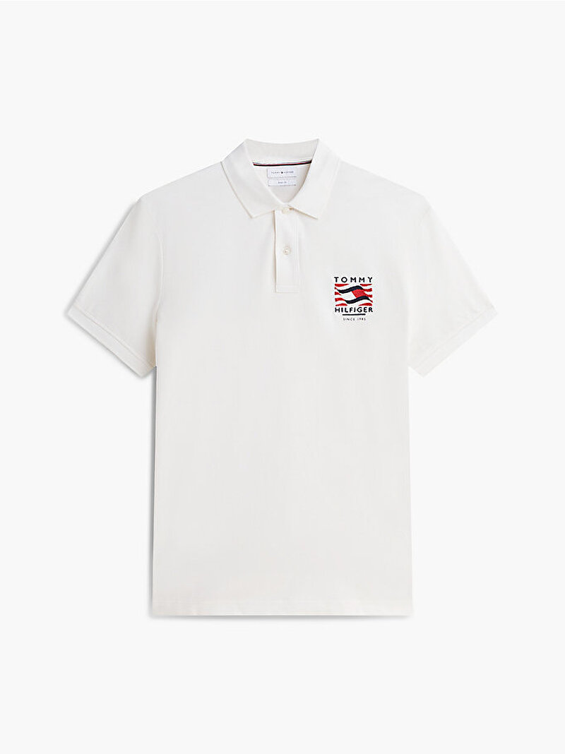 Erkek Graphic Regular Polo T-shirt Beyaz MW0MW43378Z00