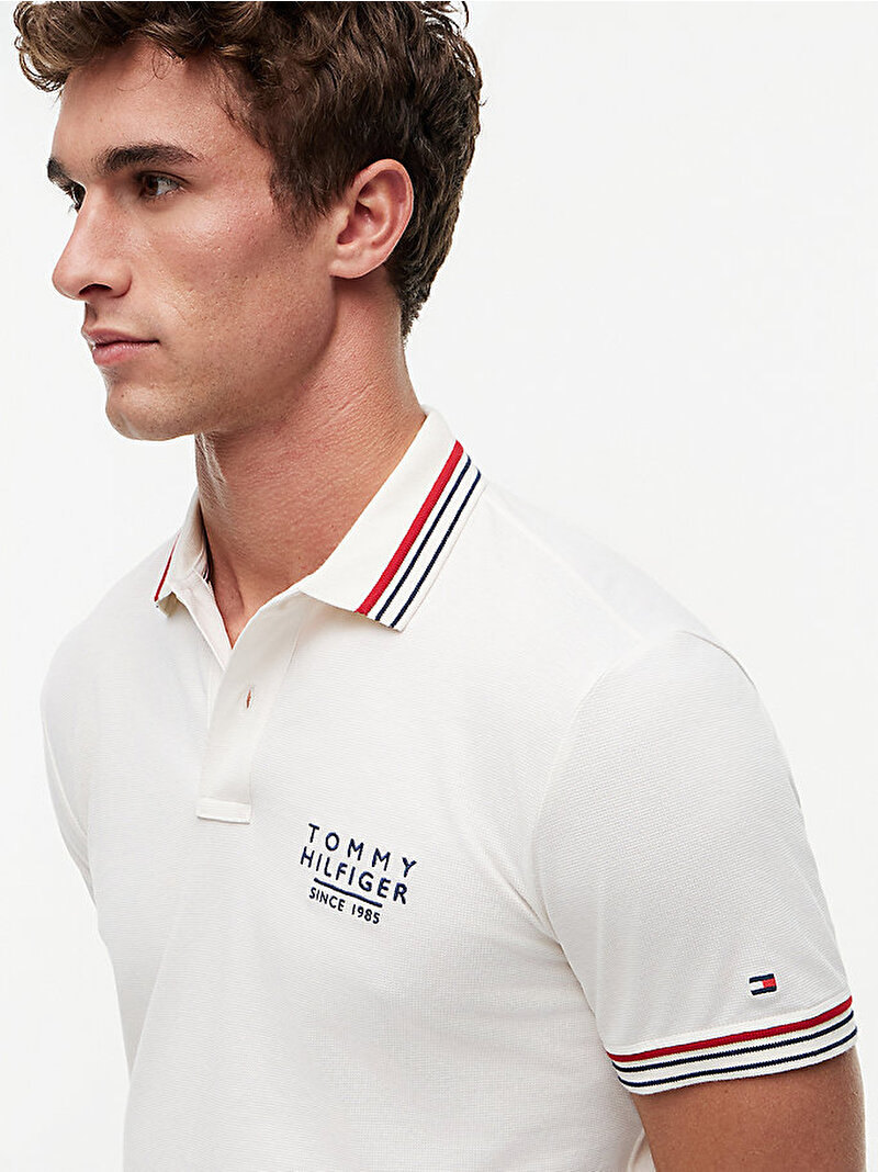 Erkek Collar Polo T-shirt Beyaz MW0MW43379Z00