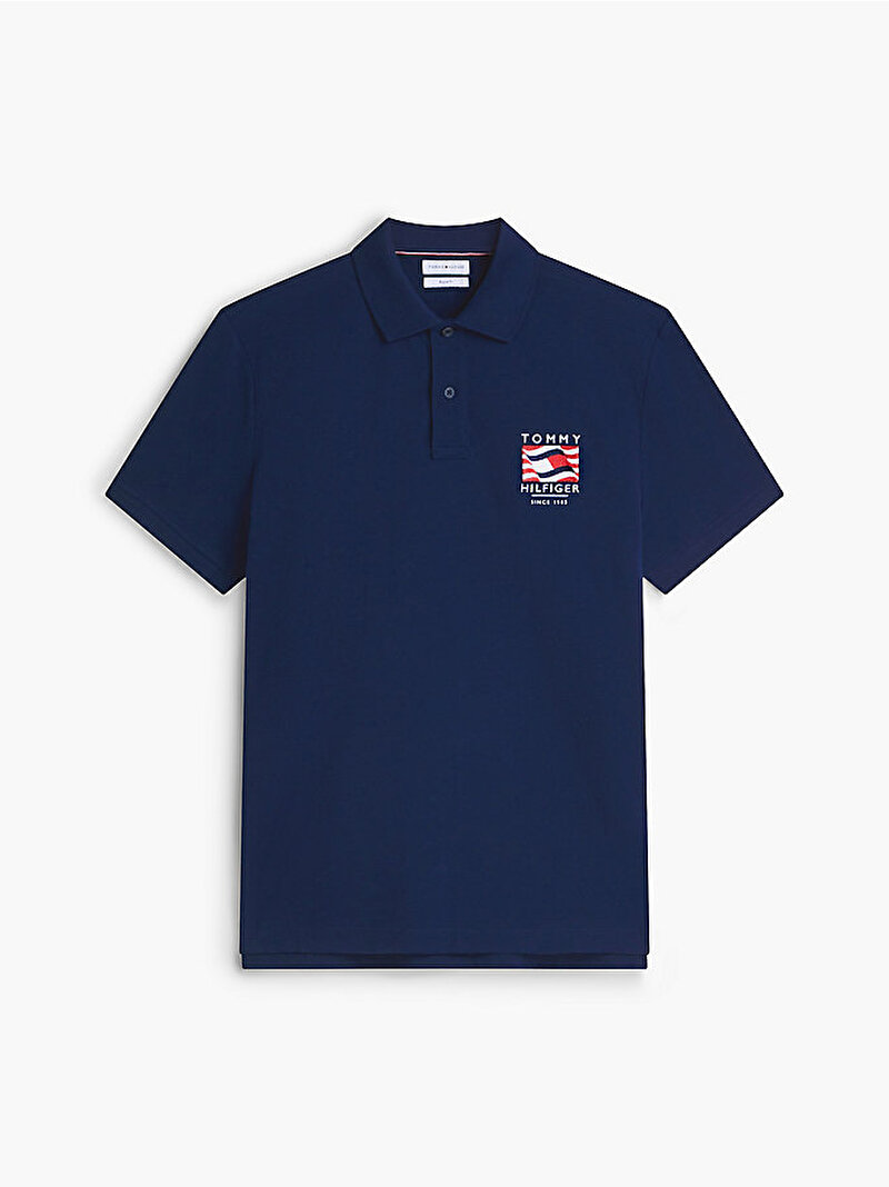 Erkek Graphic Regular Polo T-shirt Lacivert MW0MW43378DCC